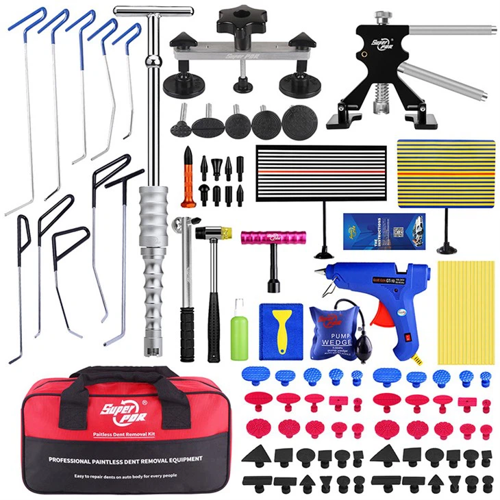 Super PDR Car Repair Kits Dent Puller Pulling Bridge Glue Gun Plastic Tabs LED Line Board For Automotive Dent Removel