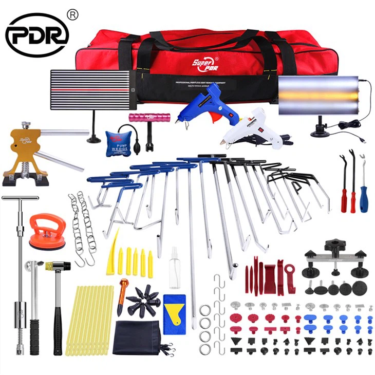 Super PDR Hook Push Rod Air Pump Wedge Line Board Paint-Less Dent Repair Tools Kit